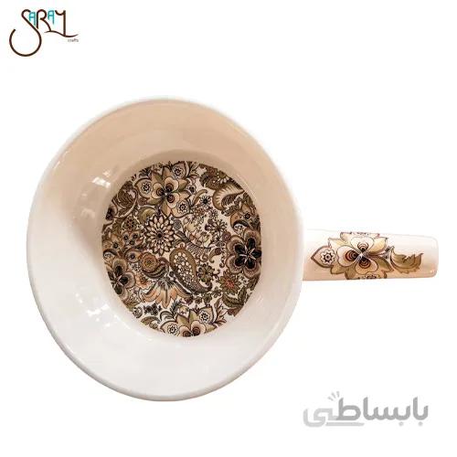 تابه پذیرایی سرامیکی تک نفره طرح بته جقه مدل 0632