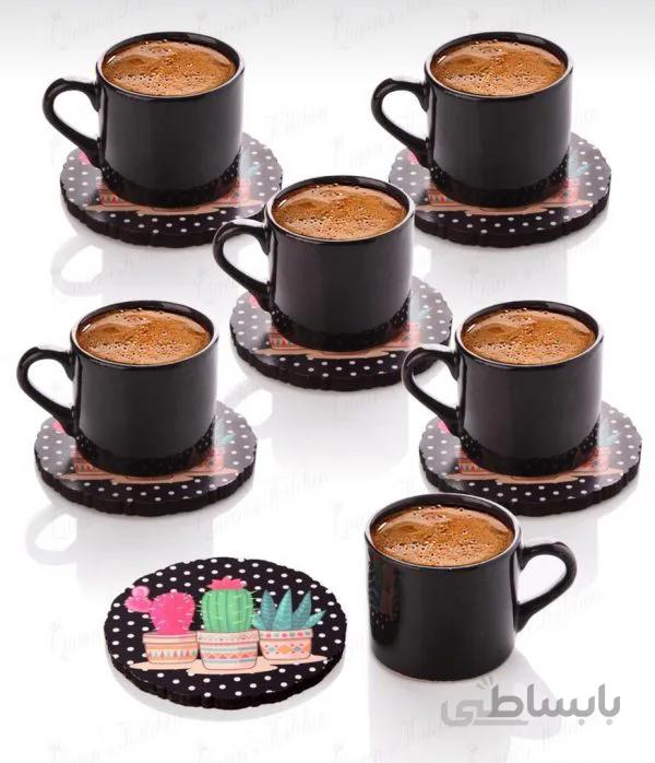 ست قهوه خوری آشپزخانه ملکه با بشقاب کاکتوس