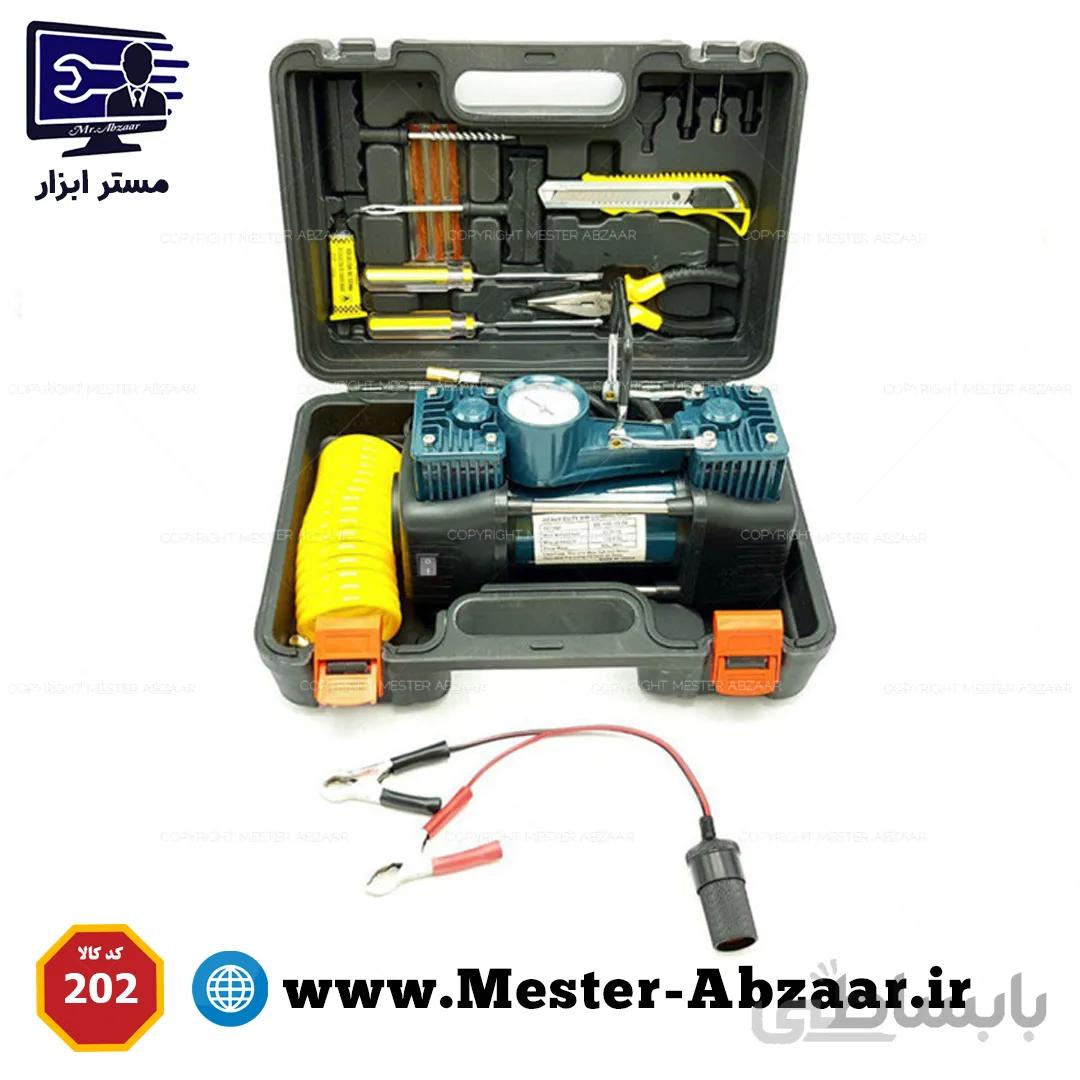 کمپرسور فندکی ماشین دو سیلندر باس مدل B_co YT 202 با لوازم ا B_co YT-202