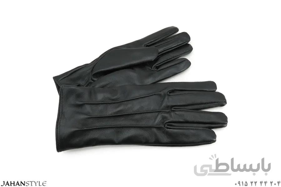 دستکش چرم طبیعی مردانه مشکی