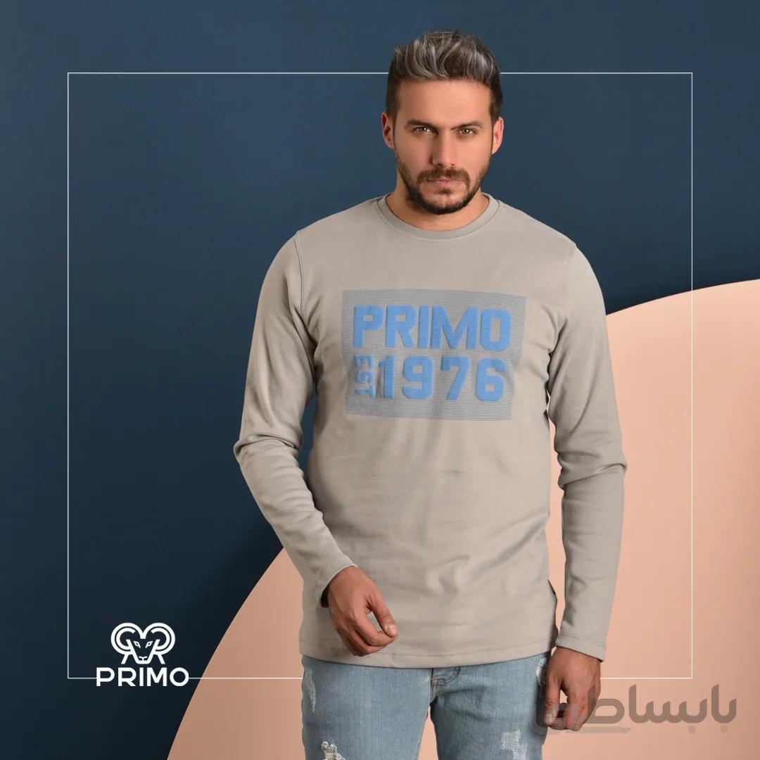 تیشرت پنبه مردانه مدل آستین بلند چاپی 514104