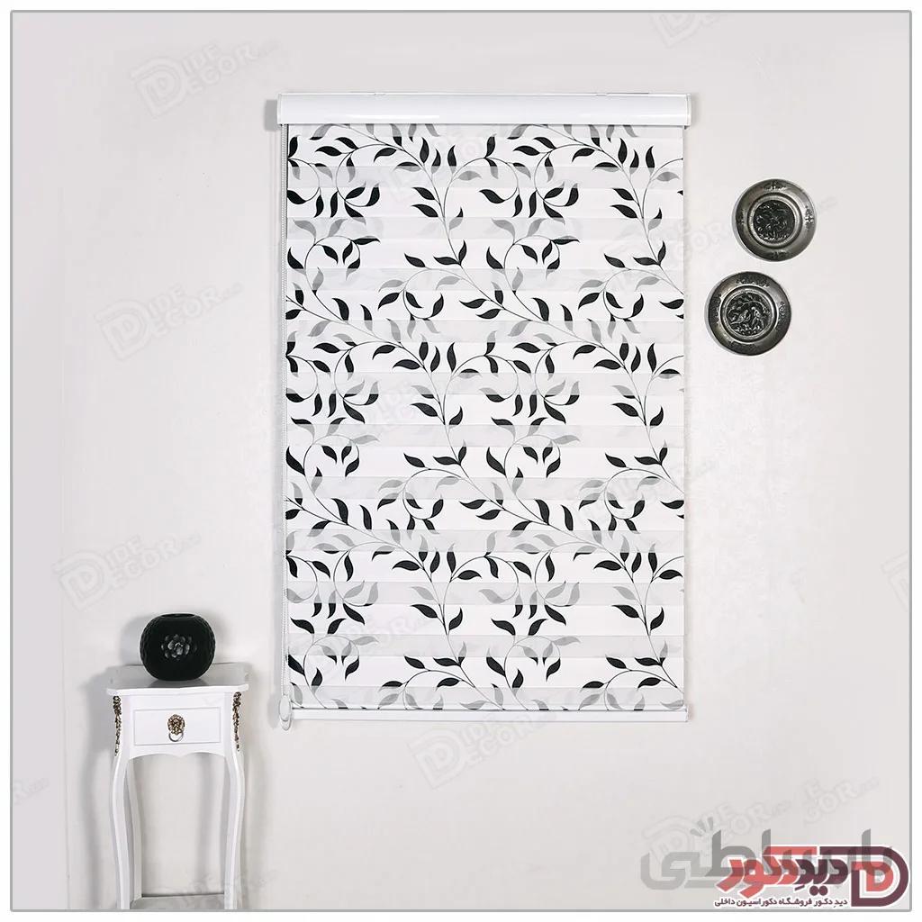 پرده زبرا گل دار چاپی دو رو کد H 150