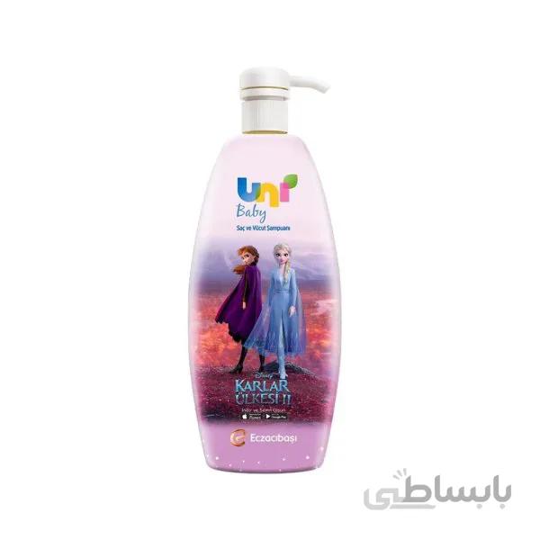 شامپو سر و بدن کودک یونی بیبی صورتی رنگ 700 میل