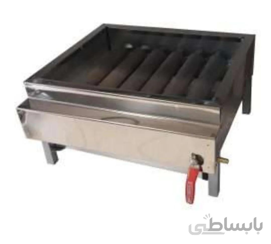 کباب پز استیل خوابیده سایز40 قایم