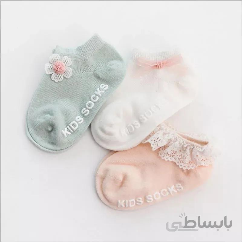 جوراب بچه گانه عروسکی گلبرگ