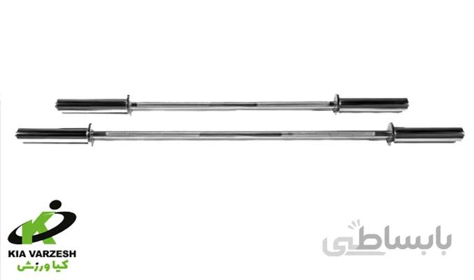 خرید و قیمت میله هالتر مدل A180 آستین دار سایز 180 سانتی متر ا barbell bar model A180 with sleeves size 180 cm