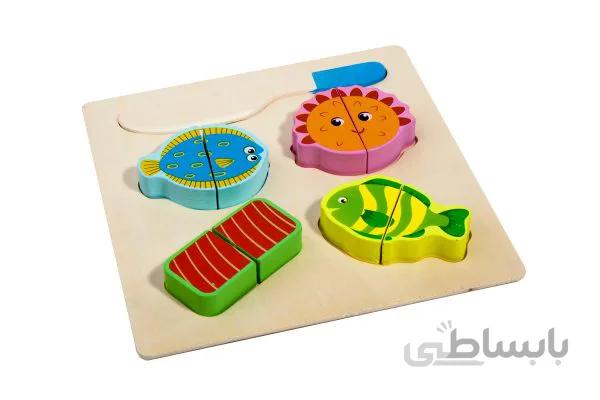 پازل جاگذاری چوبی(ماهی سبز)