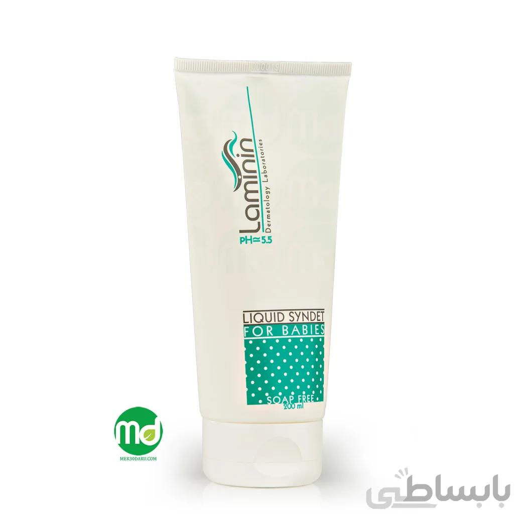 کرم ژل پاک کننده صورت و بدن کودکان Laminin ا Laminin Liquid Syndet For Babies