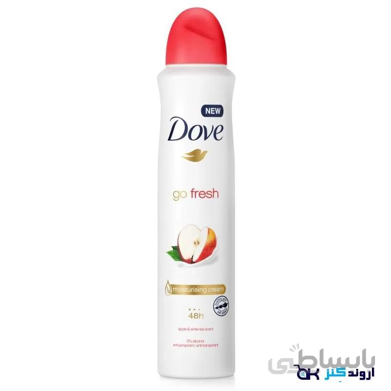 اسپری دئودورانت زنانه داو Dove مدل Apple & White Tea