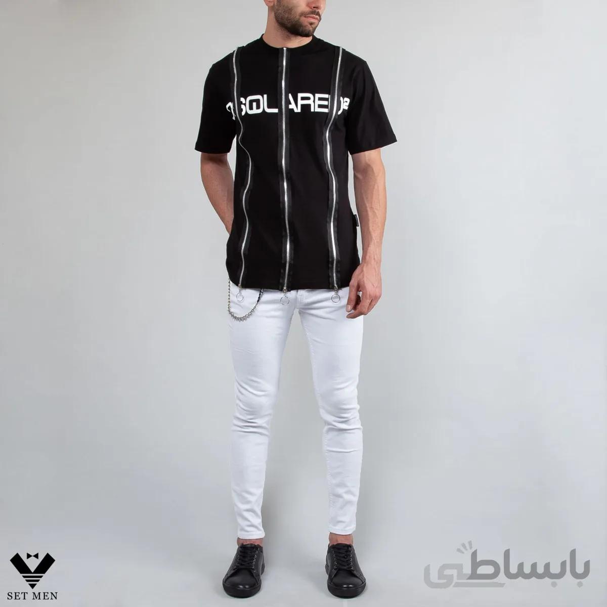 تیشرت یقه گرد وسط زیپtg222 DS2