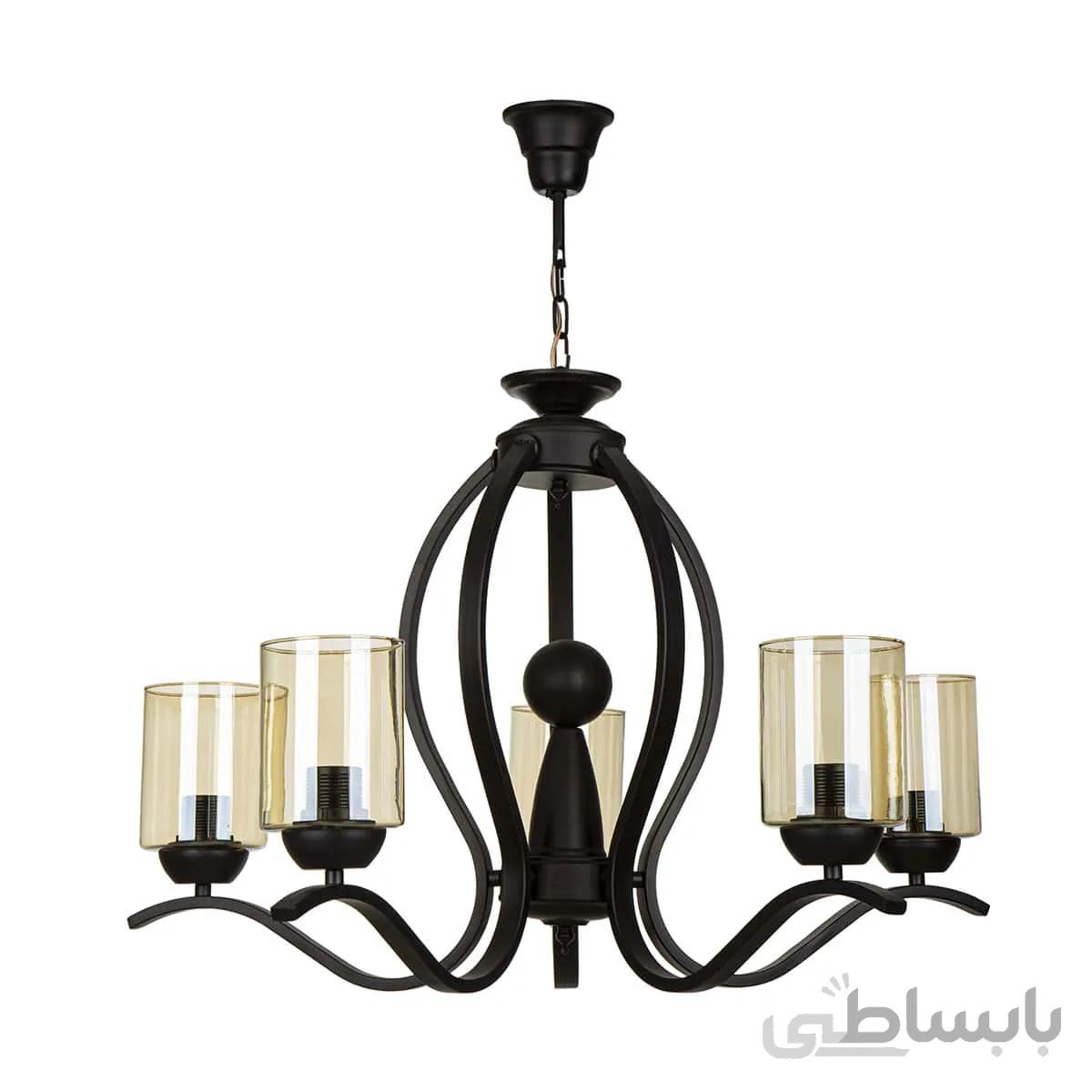 لوستر مدرن پنج شعله چشمه نور کد H2610/5BK