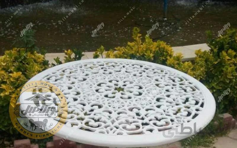 میز باغی آلومینیوم قطر ۸۵ سانتی متر