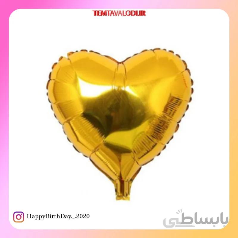 بادکنک فویلی قلب طلایی کارتی