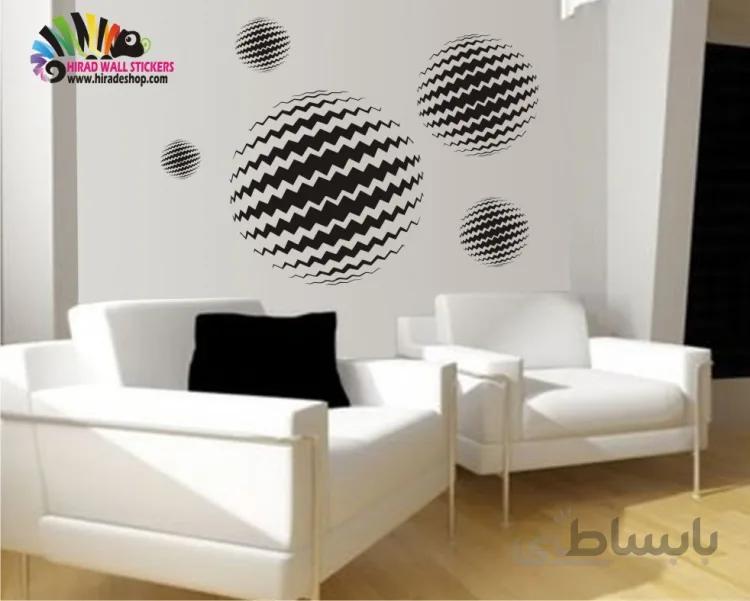 استیکر و برچسب دیواری دایره دندونه دار 3d کد h004