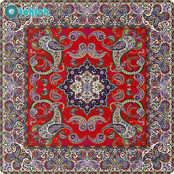 رومیزی مربع ترمه طرح شاهکار کد ۹۰۱