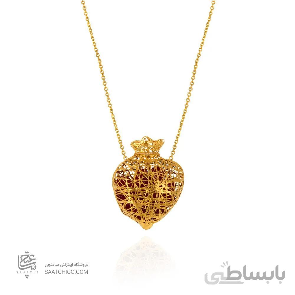 گردنبند طلا طرح انار فیوژن توپر (سایز بزرگ) کد XN305