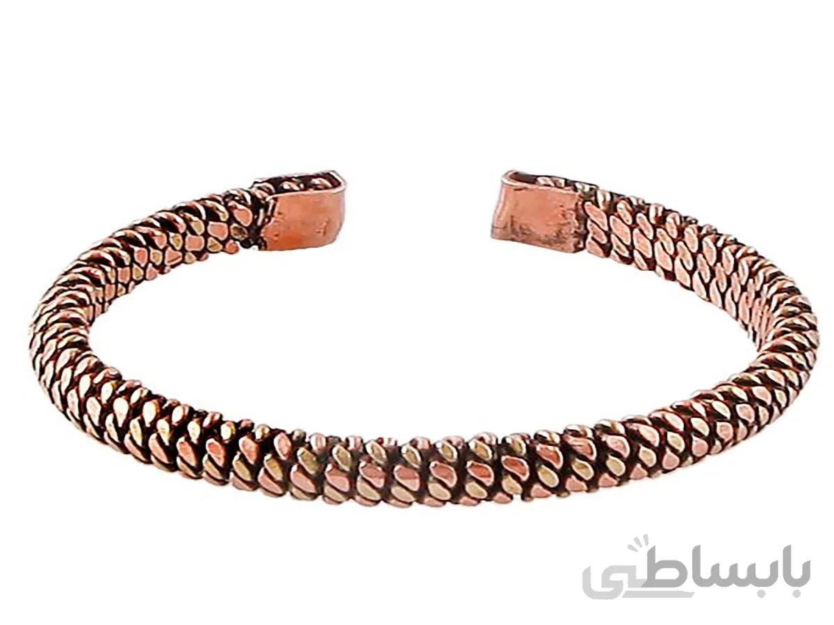 دستبند زنانه مسی مدل گندم
