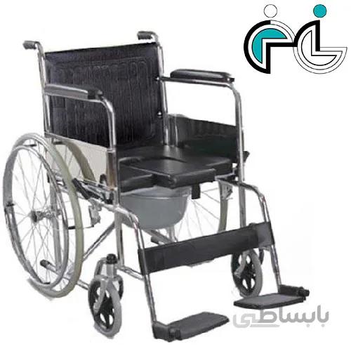 ویلچر حمامی 609U AZ ا 2-function metal folding wheelchair (bathroom, toilet) AZ 609U