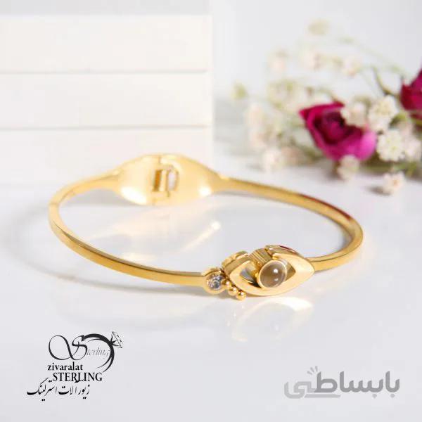 دستبند النگویی زنانه تلسکوپی طرح چشم