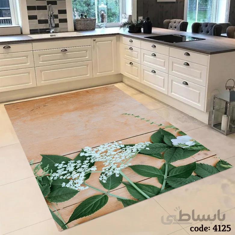 فرشینه اشپزخانه طرخ برگ و چوب 4125