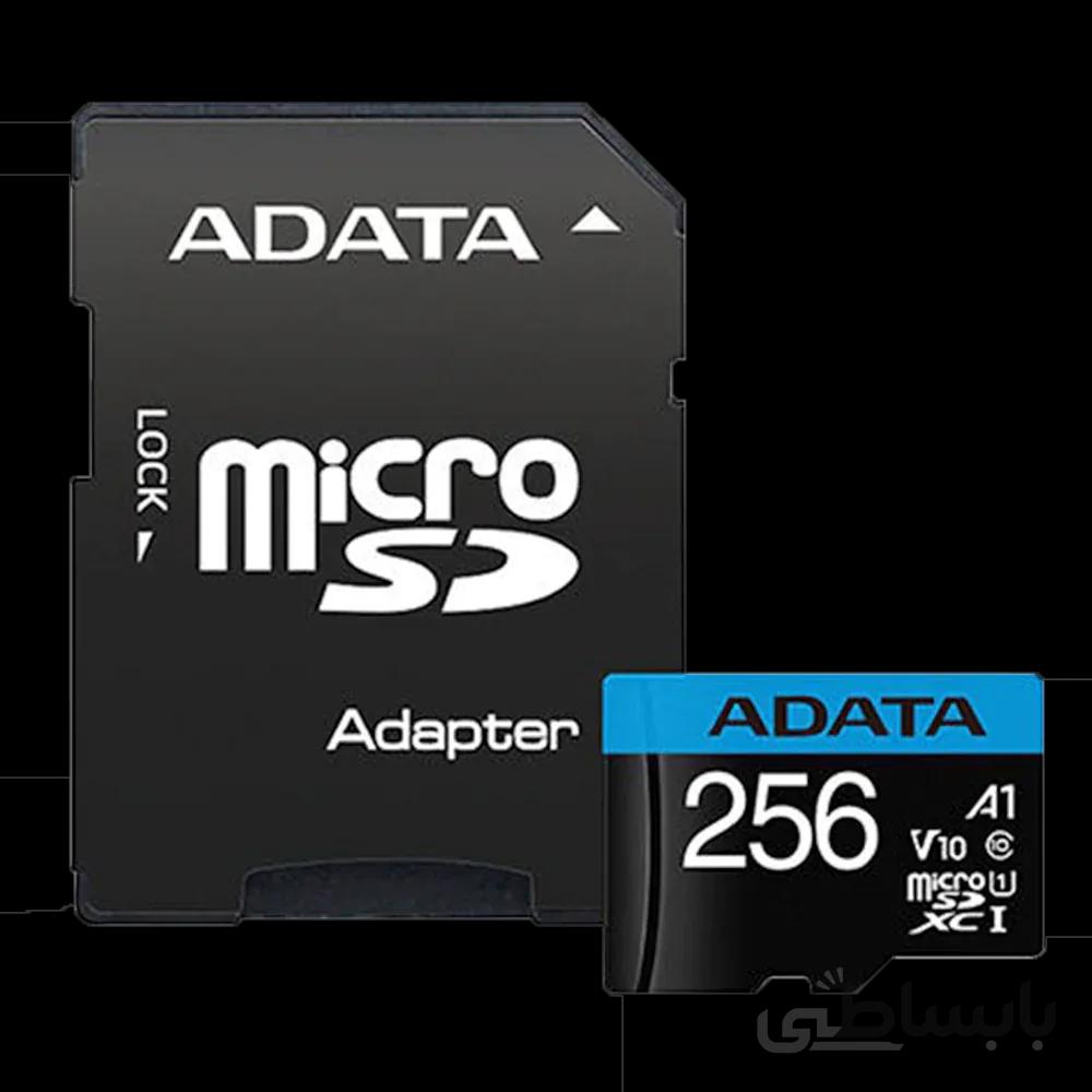 کارت حافظه microSDXC ای دیتا مدل Premier V10 A1 کلاس 10 استاندارد UHS-I سرعت 100MBps ظرفیت 256 گیگابایت