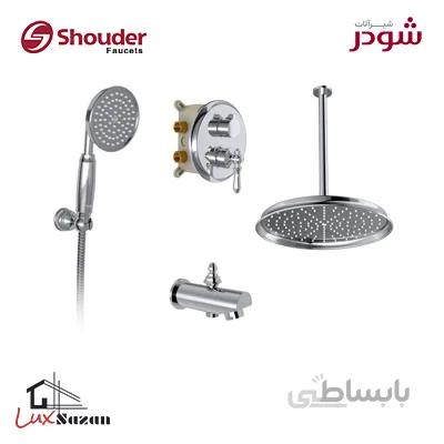 شیر توکار حمام شودر مدل زیگموند کروم (سردوش پلاستیک ABS) تیپ 1