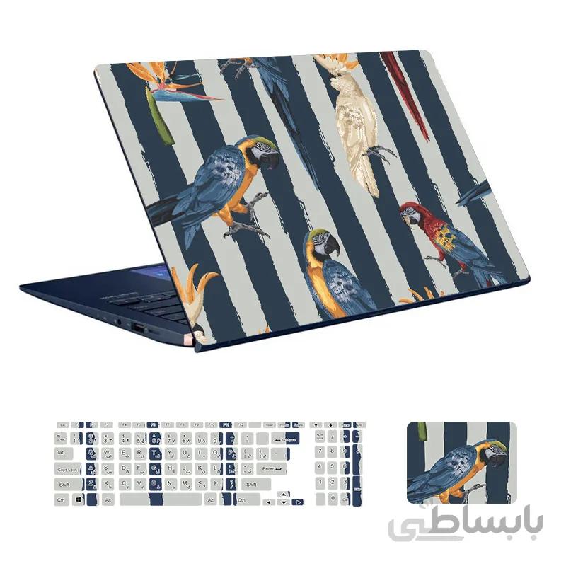 اسکین لپ تاپ طرح حیوانات کد ۱۲ به همراه استیکر کیبورد