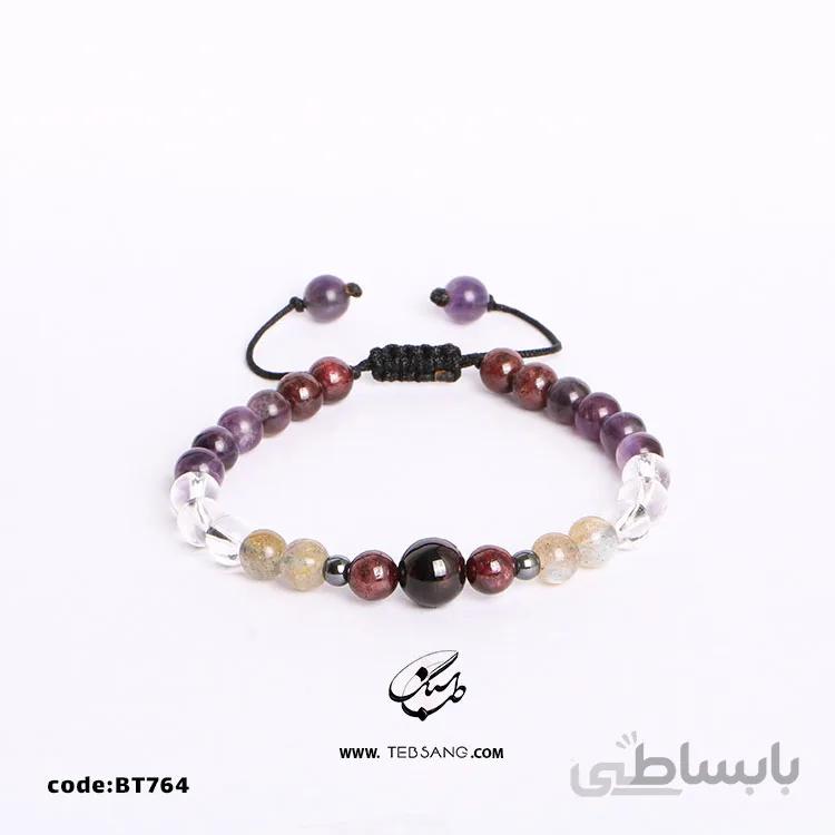 دستبند سنگ حدید، لابرادوریت، آمیتیست کد BT-764