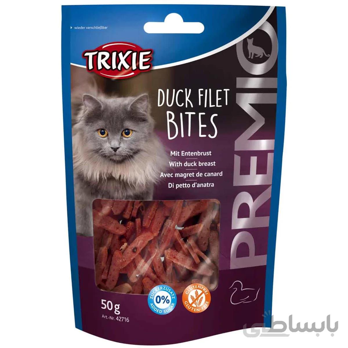 تشویقی گربه تریکسی مدل Duck Fillet Bites وزن 50 گرم ا Trixie Duck Fillet Bites 50g