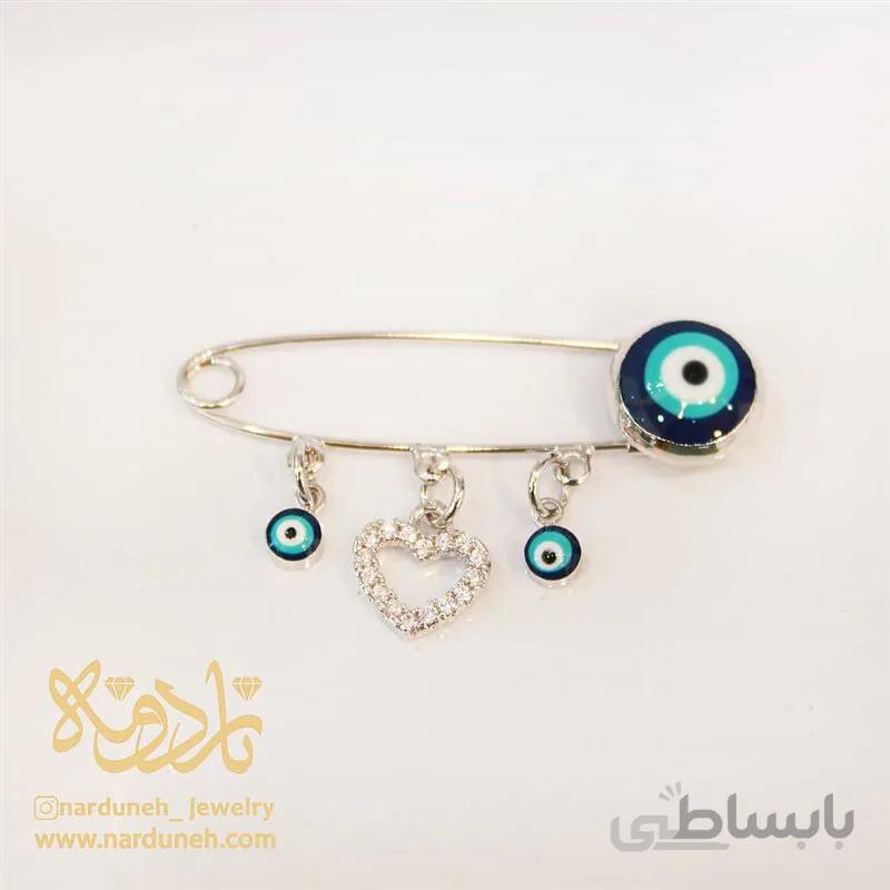 سنجاق چشم زخم نقره ای - 01