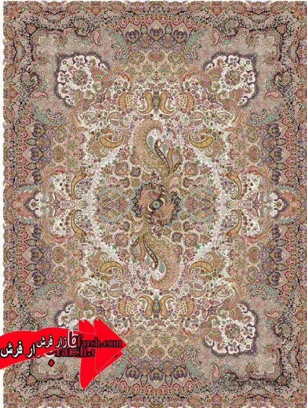 فرش کاشان مدل سیمرغ کرم