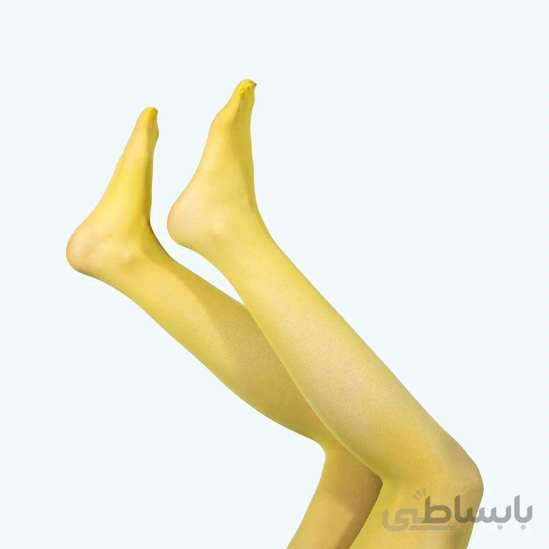 جوراب شلواری نازک زرد پنتی