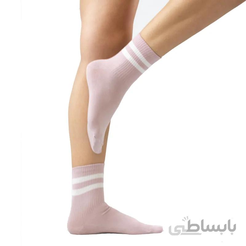 جوراب نیم ساق دو خط کالباسی روشن آپتیمیست