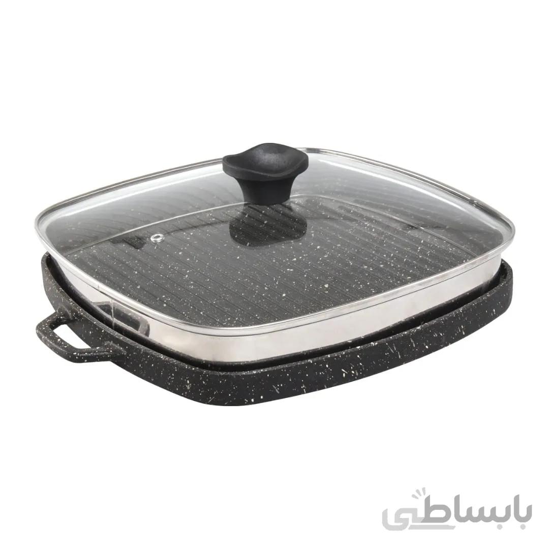 تابه گریل مربع 31 سانت 2 پارچه پرانی 7010