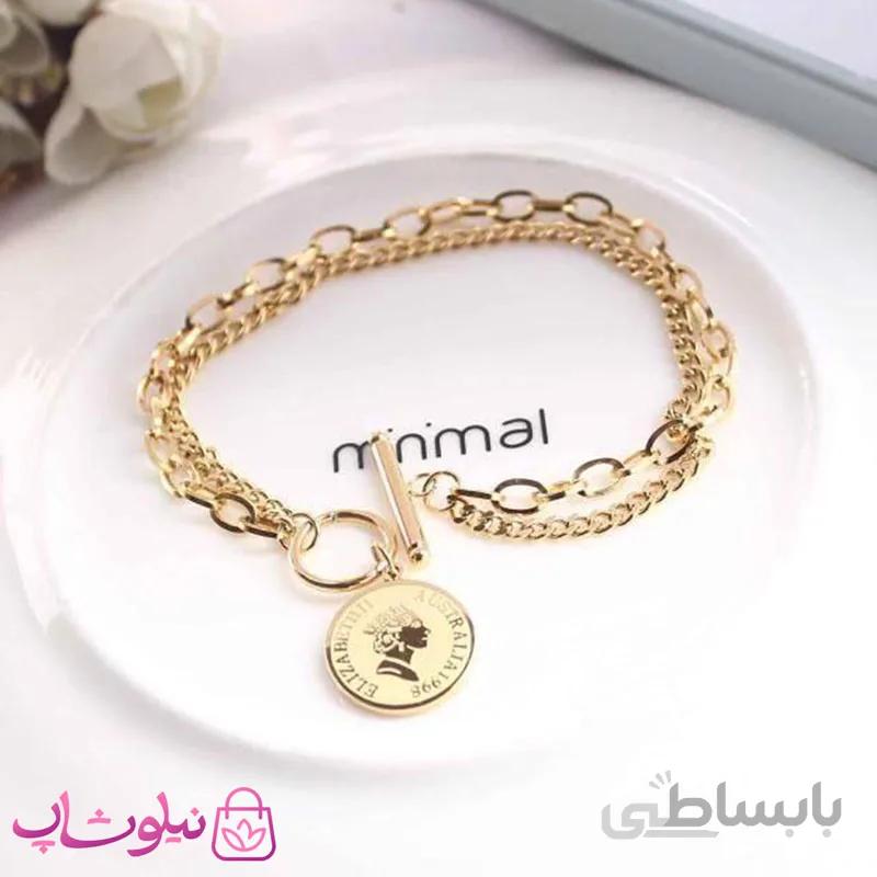 دستبند زنانه دو ردیفه طرح الیزابت