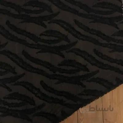 پارچه حریر ریش مزونی رنگ مشکی کد 148