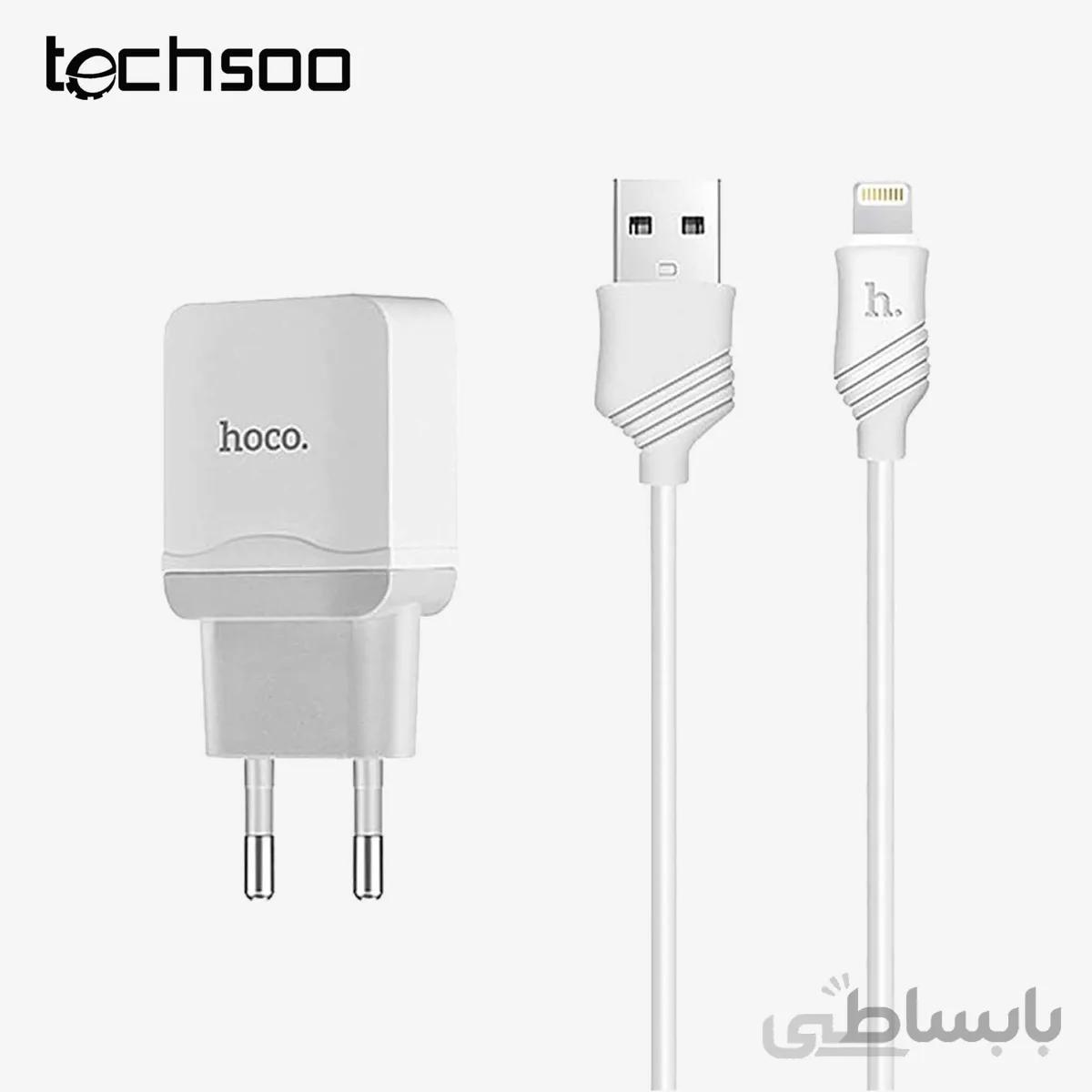شارژر دیواری hoco مدل C22A به همراه کابل لایتنینگ