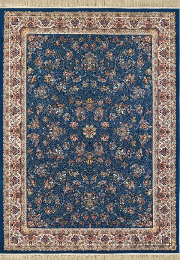 فرش کاشان طرح افشان زنبق آبی 1200 شانه