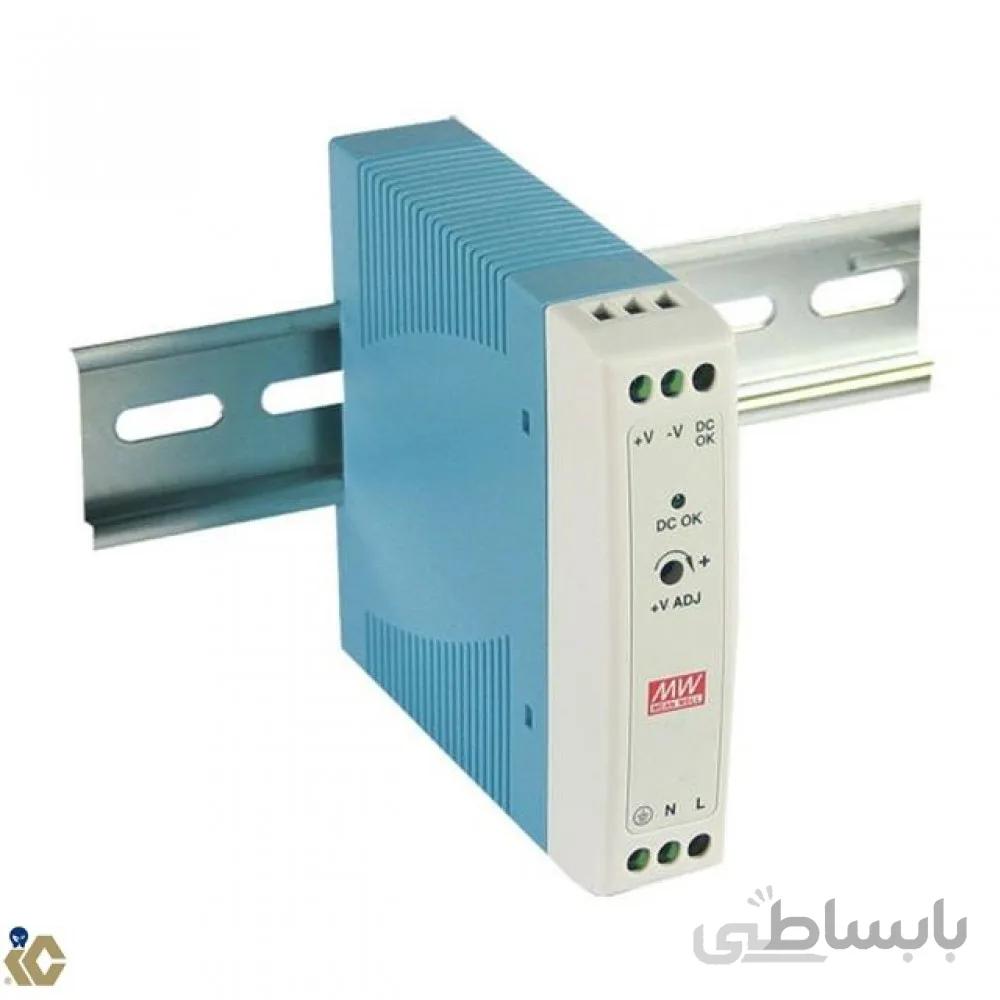 منبع تغذیه خارج بردی پوشش دار با خروجی 12 ولت 20 وات مدل MDR-20-12