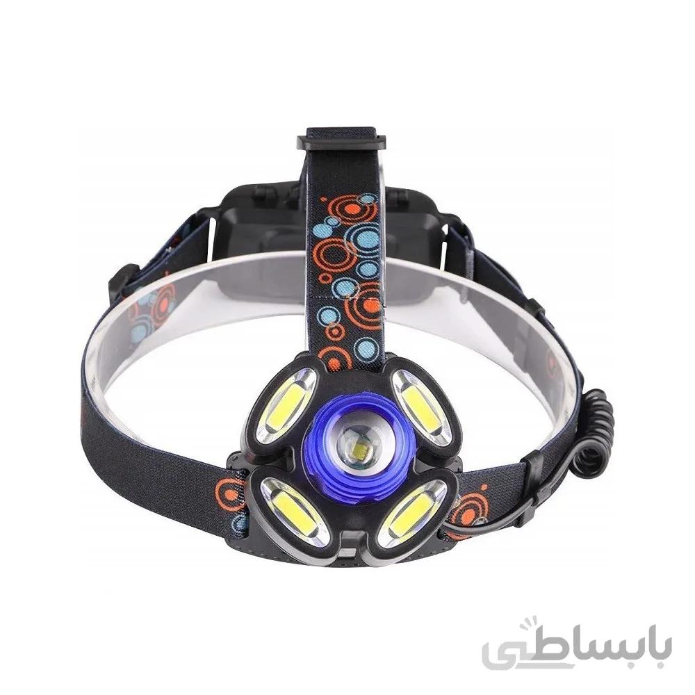 چراغ پیشانی هدلایت T6 با ۴ نور اضافه Rotary Zoom