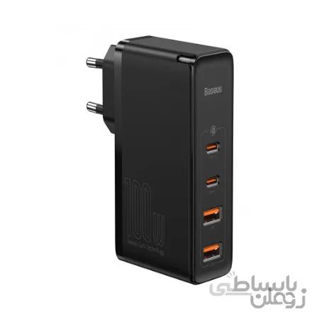 شارژر سوپر فست 100 وات بیسوس   Baseus CCGAN2P-L01 GaN2 Pro Wall Charger 100W EU