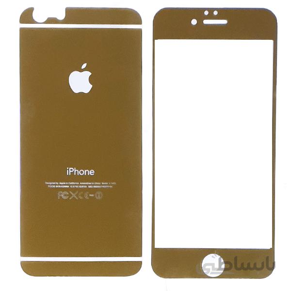 گلس ضد خش و محافظ صفحه نمایش آیفون iPhone 6G 2in1 2 in 1 Gold