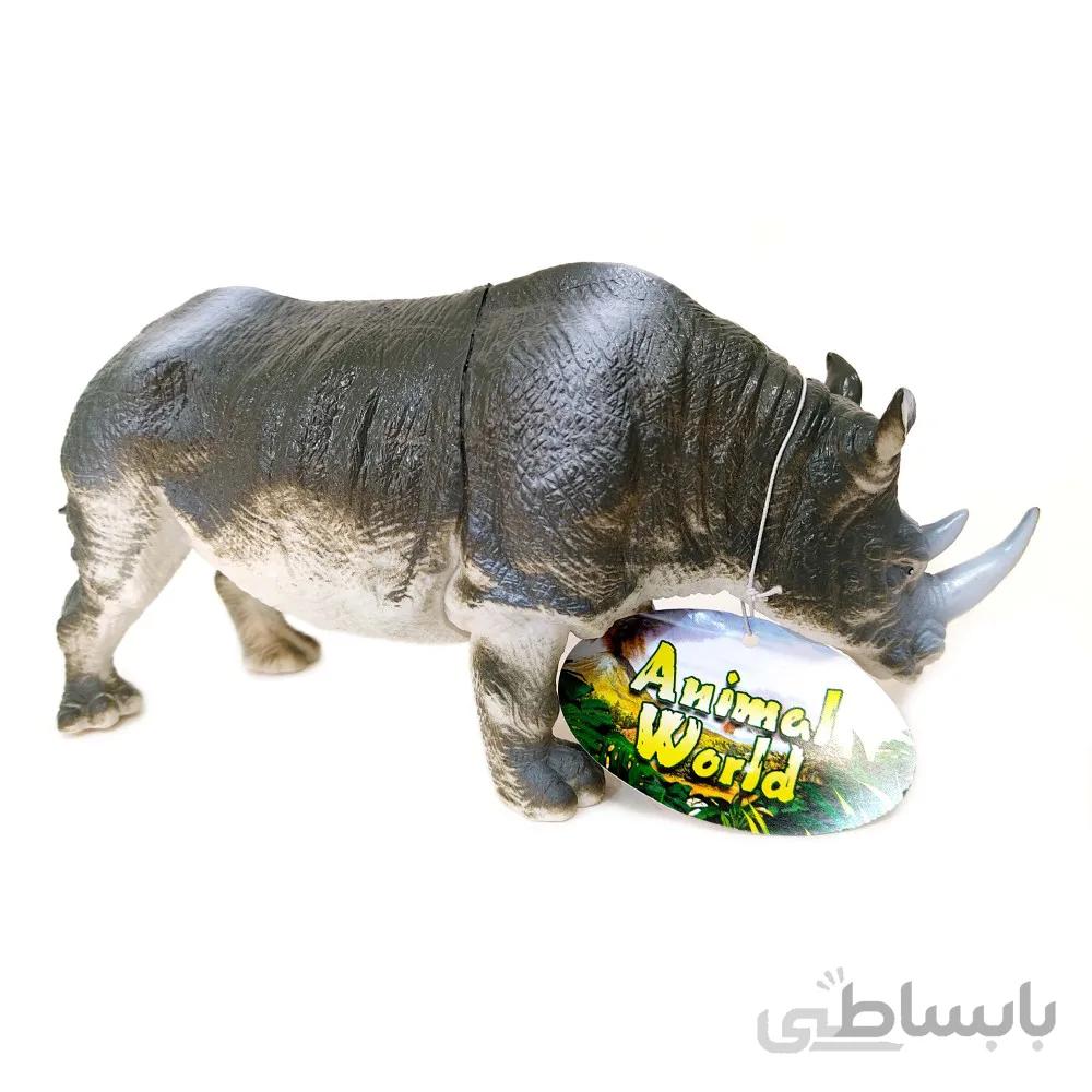 فیگور کرگدن اسباب بازی پلاستیکی توپر ANIMAL WORLD