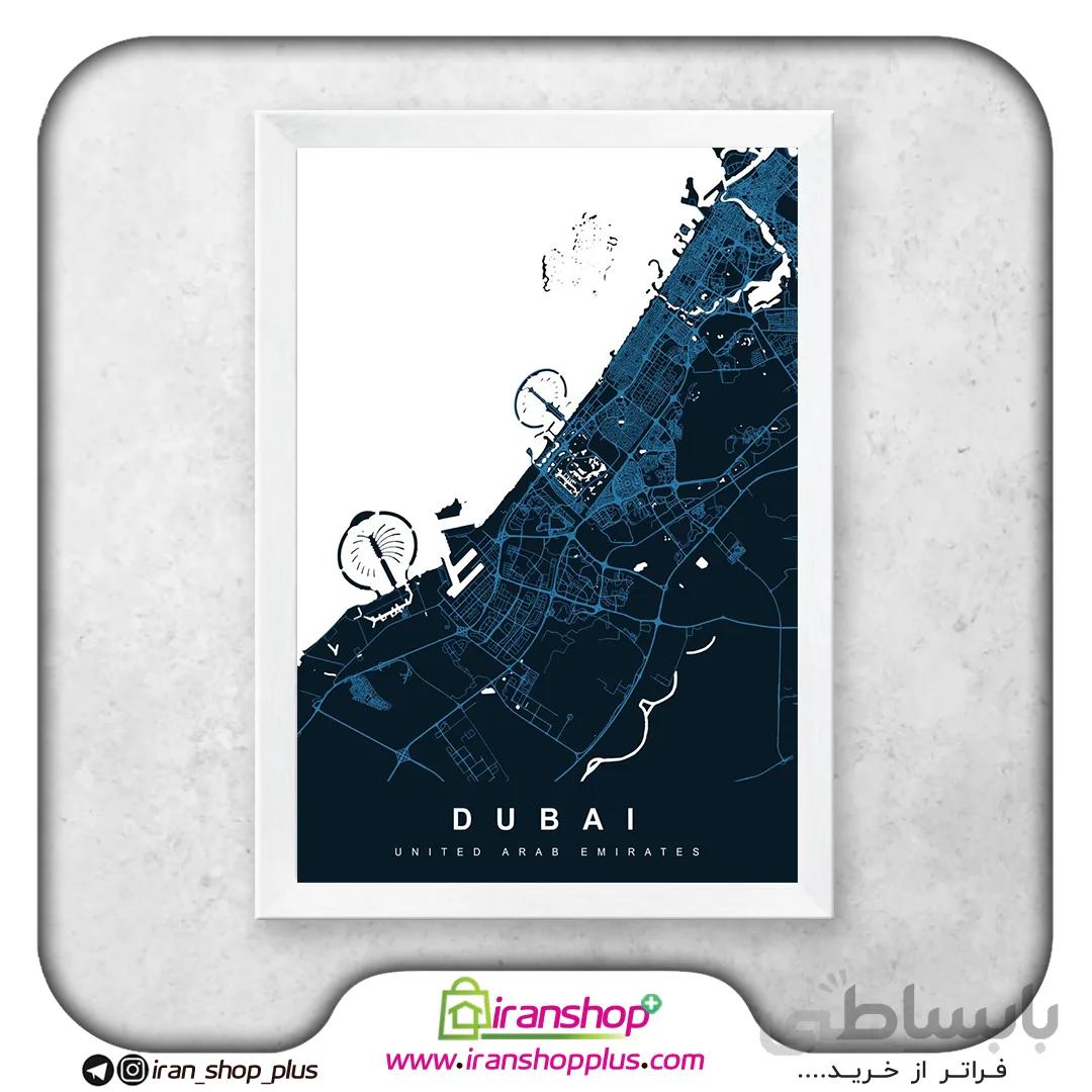 تابلو نقشه شهر دبی با تم Neon