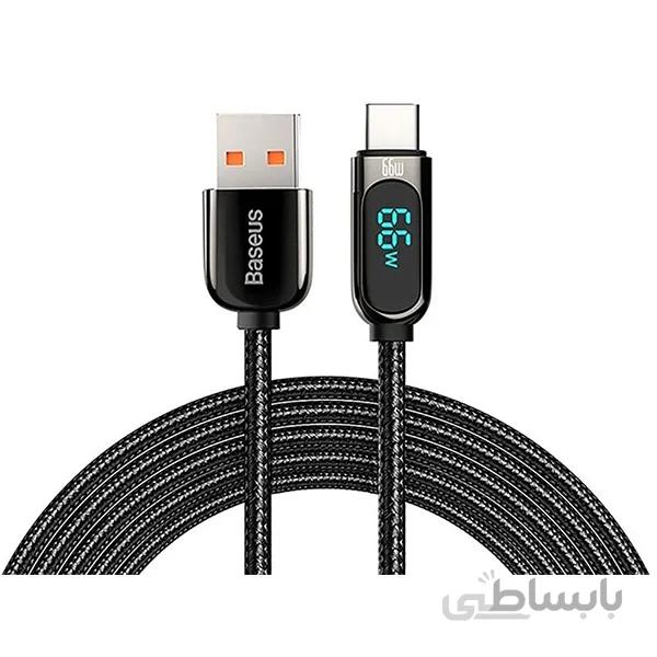 کابل یواسبی به تایپسی بیسوس Baseus CASX020101 66W USB to USB-C / Type-C Digital Display Fast Charging Data Cable 2M