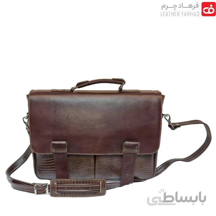 کیف اداری دو قفل چرم طبیعی تبریز