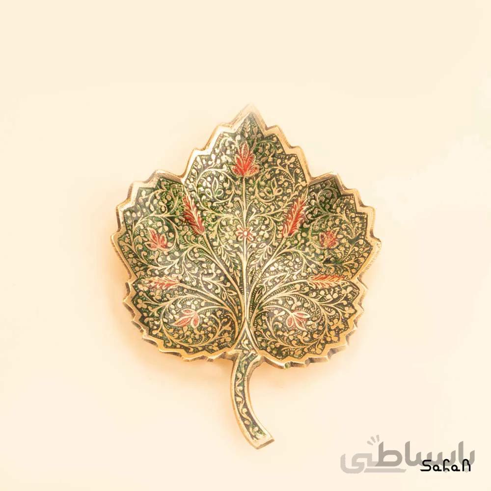 اردو خوری برنجی میناکاری مدل برگ مو