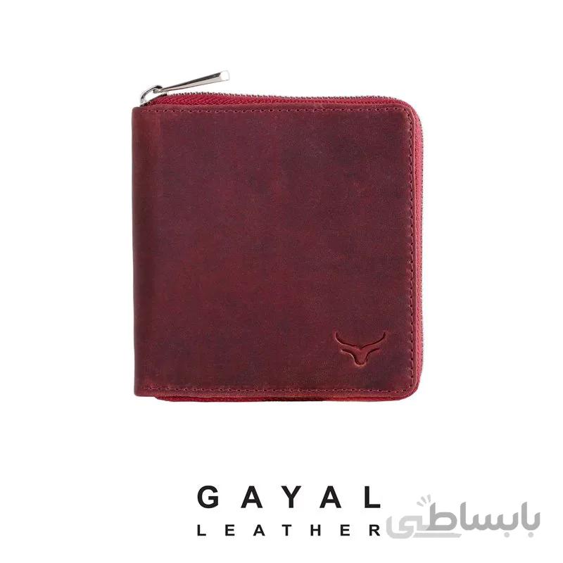 کیف پول زنانه چرم گَیال W64 زرشکی