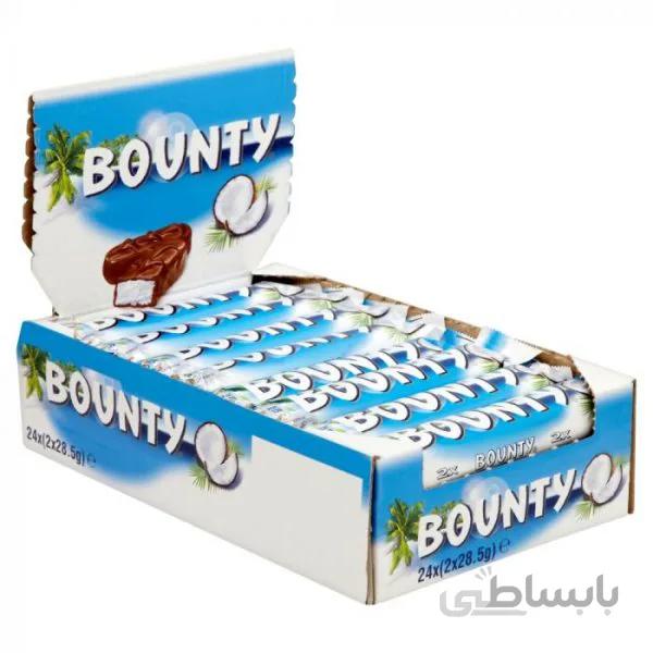 شکلات بار نارگیلی بونتی - 57 گرم دو قلو | بسته 24 عددی ا Bounty 2 coconut chocolate - 57 g | 24 pc
