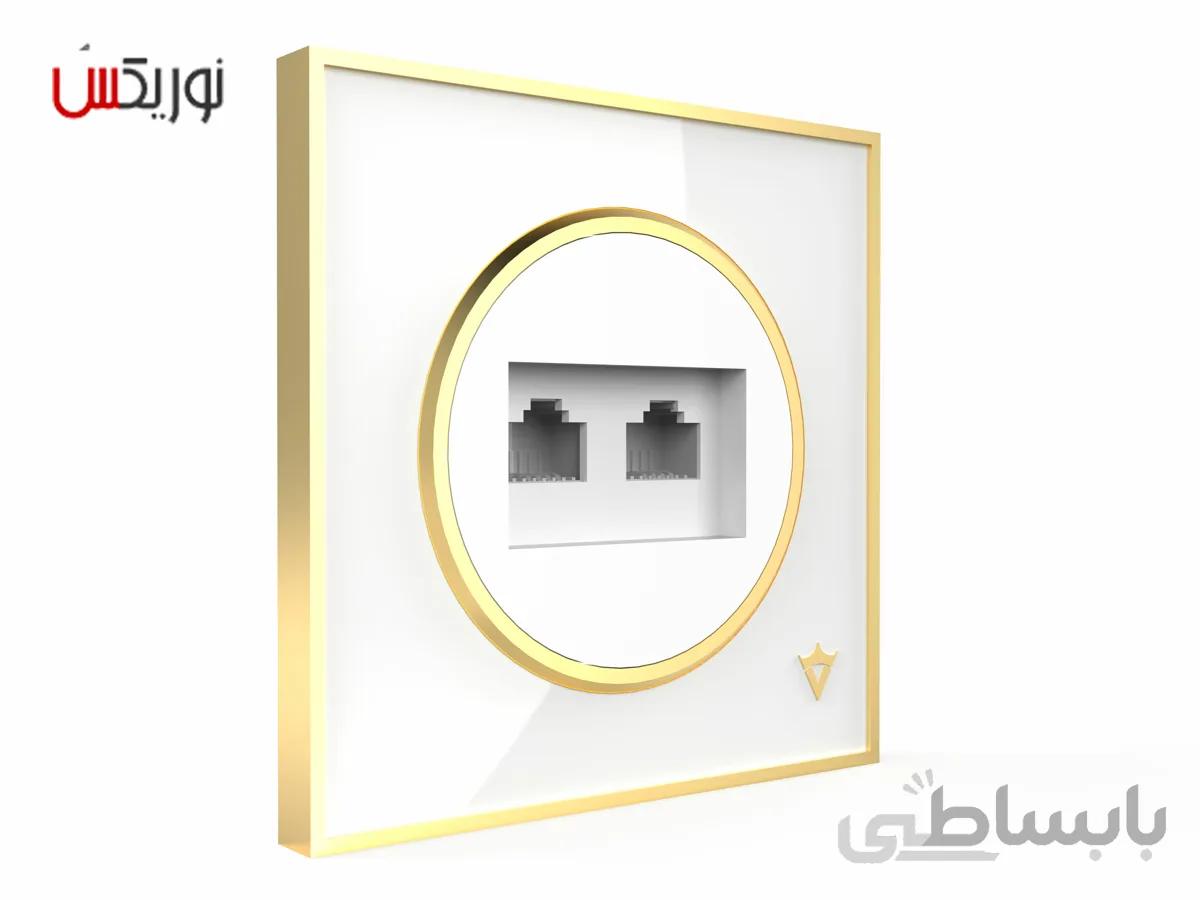 کلید پریز تلفن دو سوکت ویرا مدل آلفا کلاسیک سفید